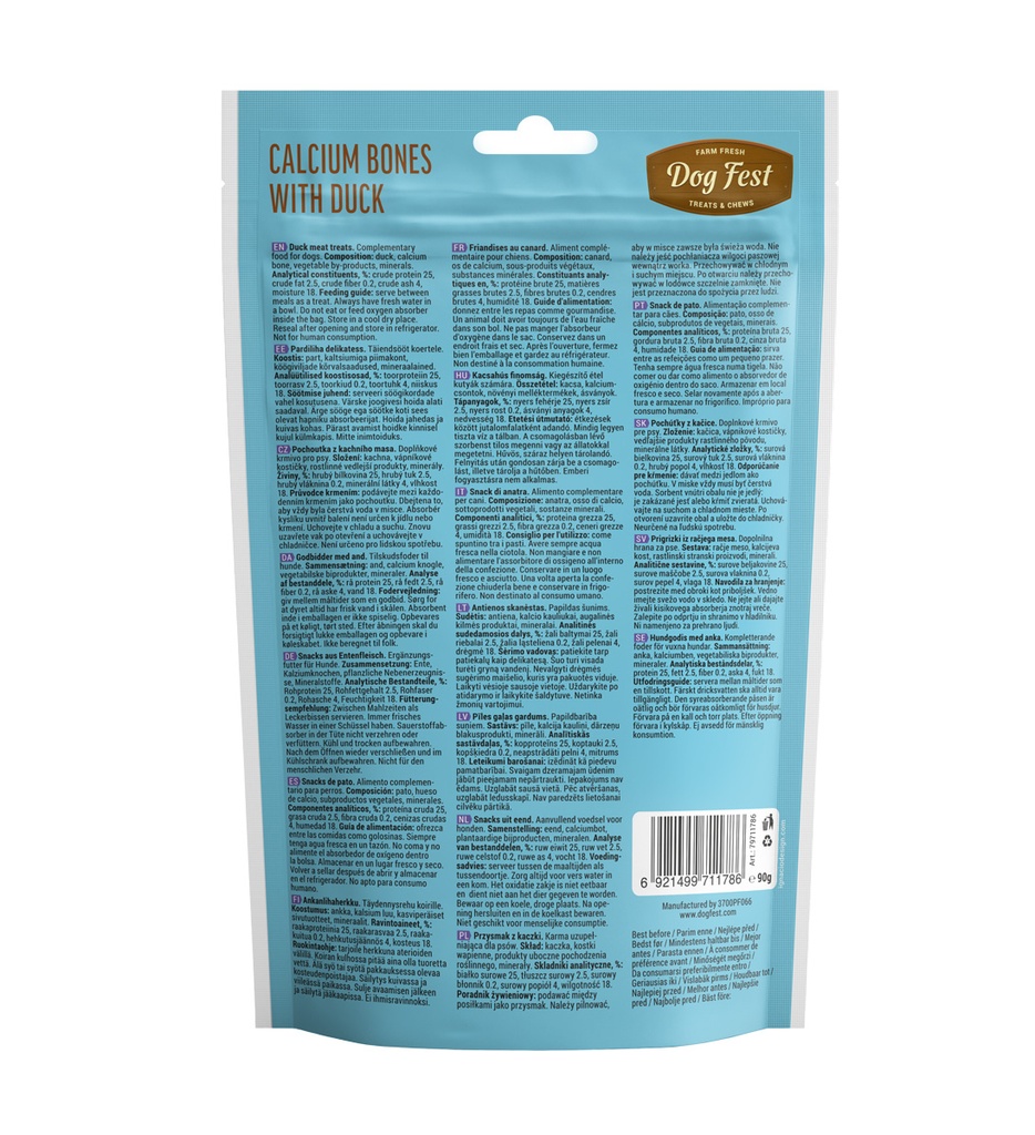  Dog Fest Calcium Bones With Duck For Puppies - 90 g (3.17oz)
