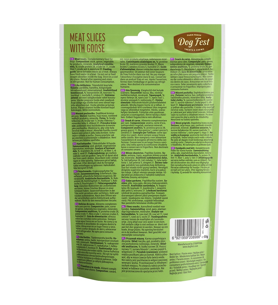  Dog Fest Slices With Goose For Small Breeds - 55 g