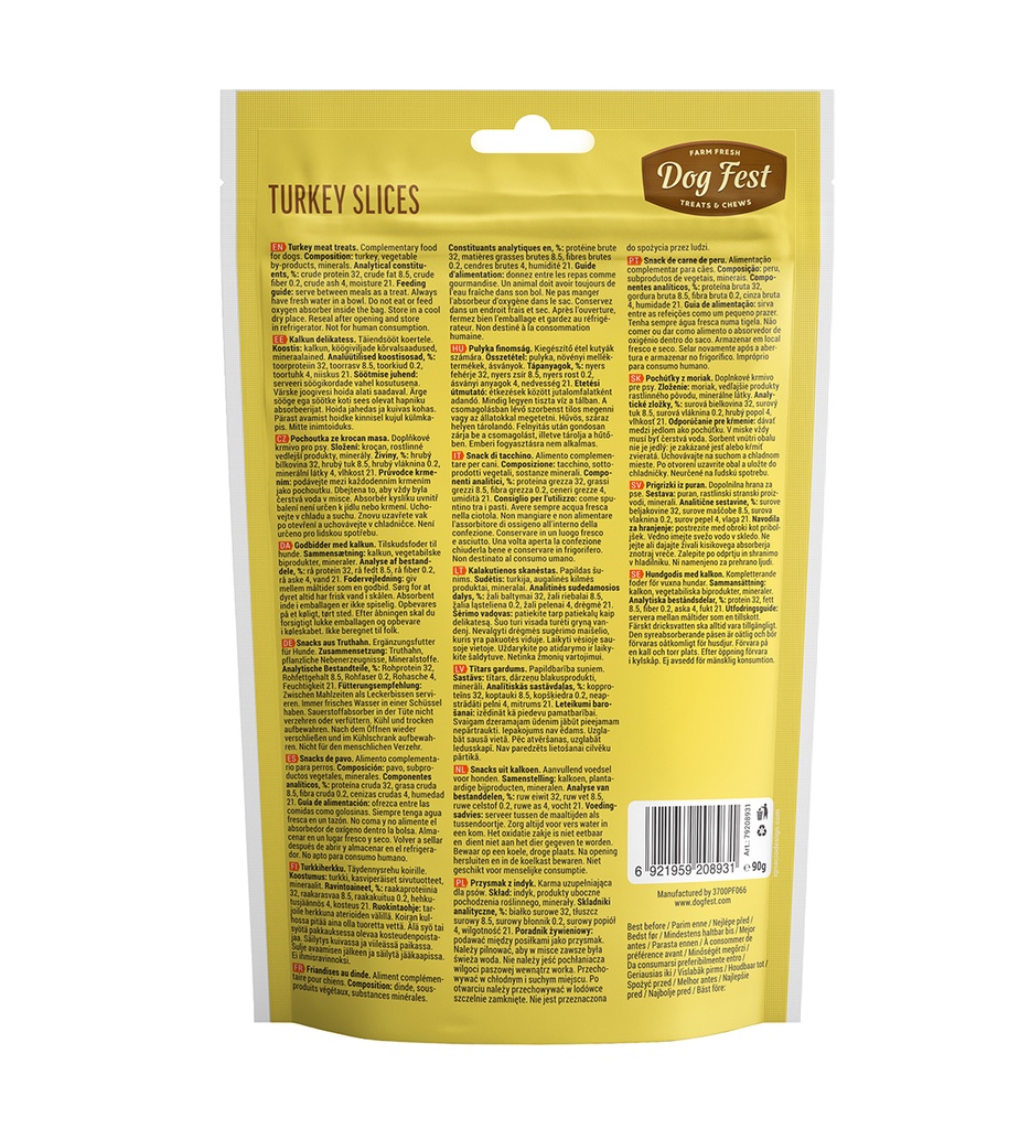  Dog Fest Turkey Slices For Adult Dogs - 90 g