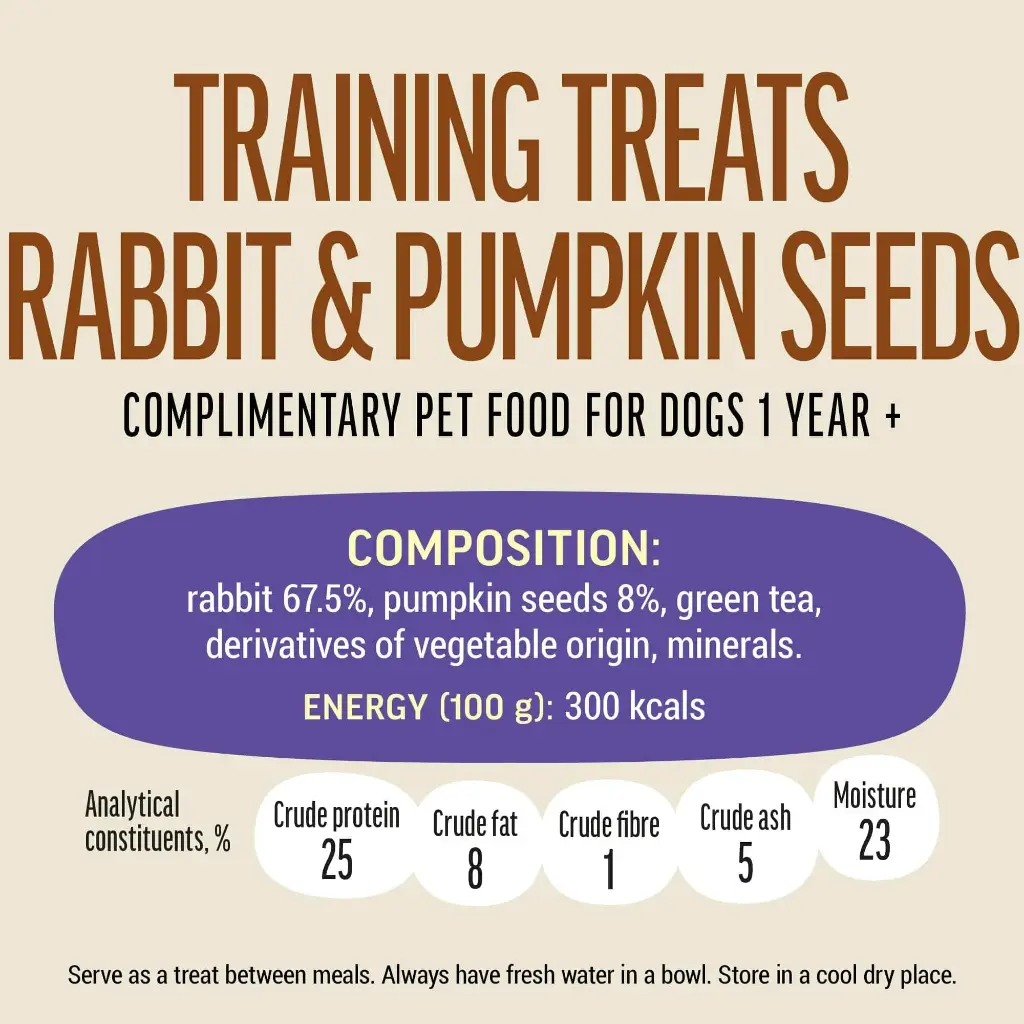 Dog Fest Training Treats Rabbit & Pumpkin Seeds 90g