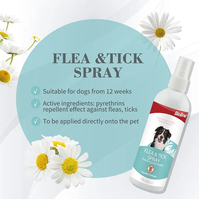 Bioline Flea & Tick Spray 175ml[Volume - 175ml]