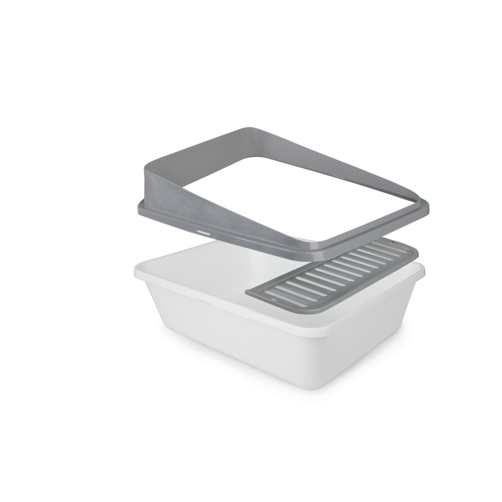 Go Fresh - High Back Cat Litter Box Large - Grey