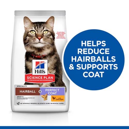 Hairball & Perfect Coat Adult Dry Cat Food with Chicken Dry 1.5 kg