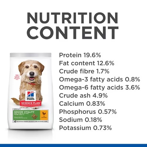 Hill's Science Plan Senior Vitality Small & Mini Mature Adult 7+ Dog Food with Chicken & Rice Dry - 1.5 kg