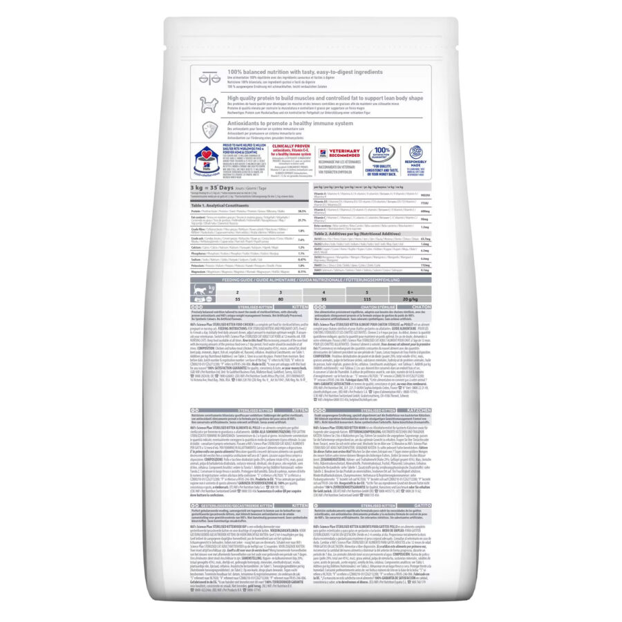 Hill's Science Plan Sterilised Kitten Food Chicken Dry - 1.5 kg