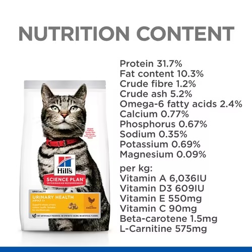 Hill's Science Plan Urinary Health Adult Cat Food with Chicken Dry - 1.5 kg