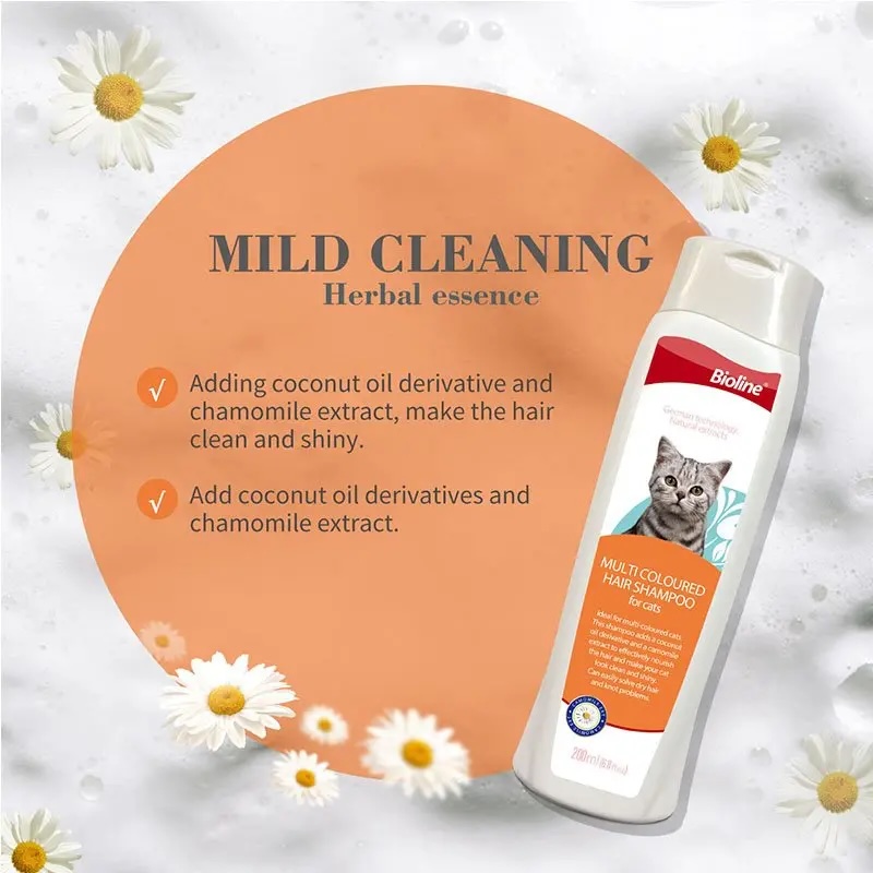 Bioline Multi Coloured Hair Shampoo For Cats - 200 ml