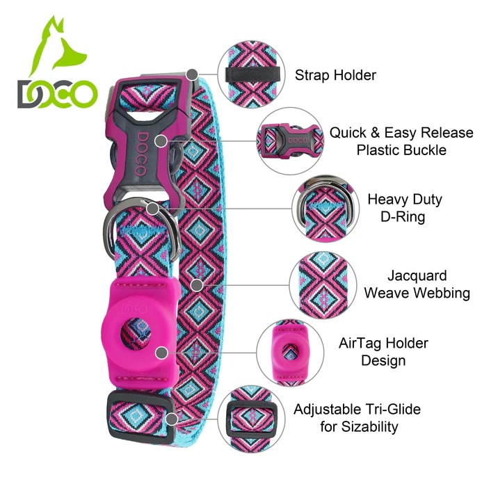 DOCO® AirTag D-ring Collar 2.0 x 34-51cm (M)