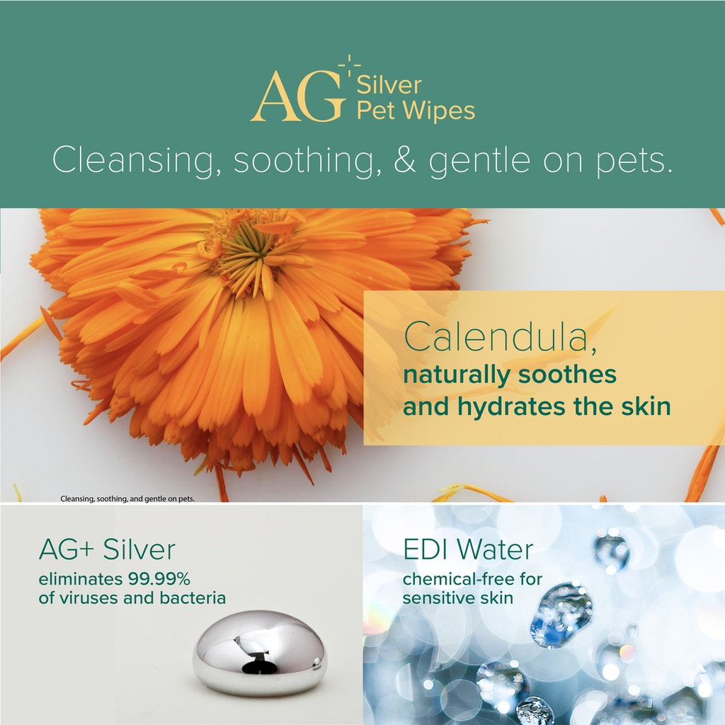 NurturePro AG+ Silver Pet Wet Wipes (100 Sheets/ Pack)