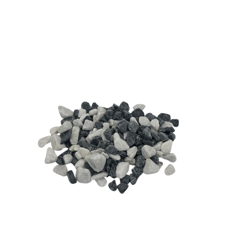 Natural Polished Black & White Stone Chips 10kg (.5-1.5cm)