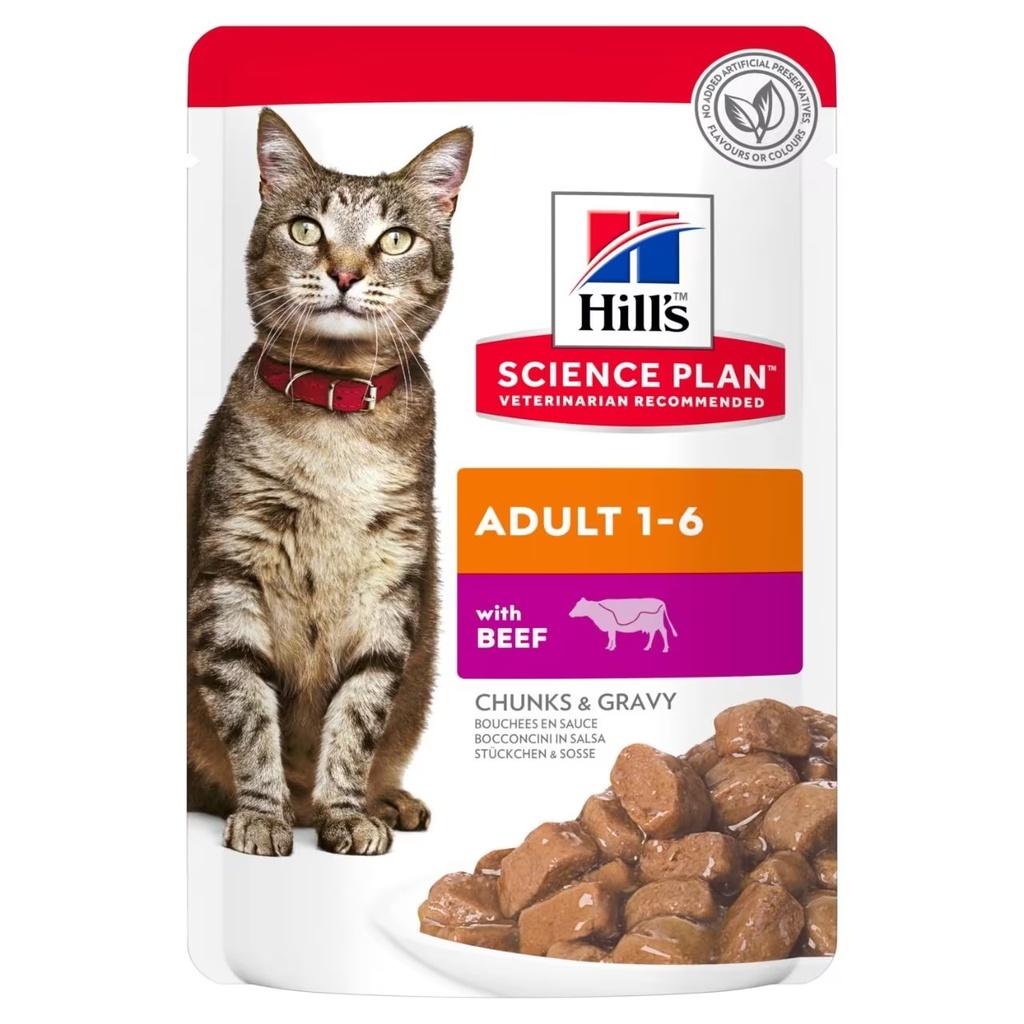 Hill's Science Plan Adult Wet Cat Food Beef Pouches
