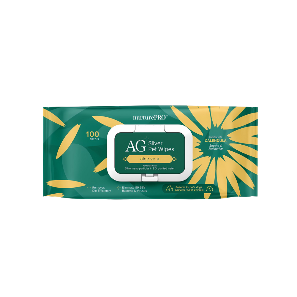 NurturePro AG+ Silver Pet Wet Wipes (100 Sheets/ Pack)
