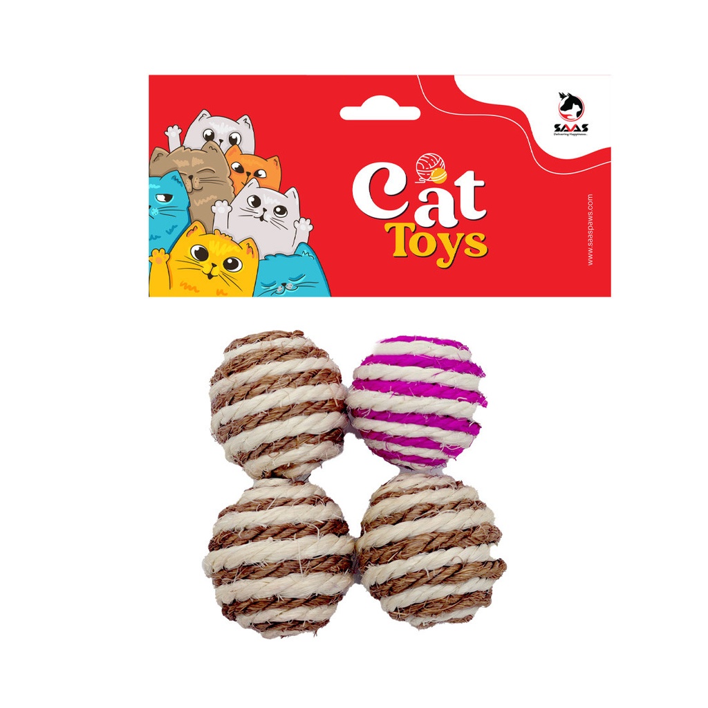 Saas Cat Sisal Ball 4 pcs 4.2 cm