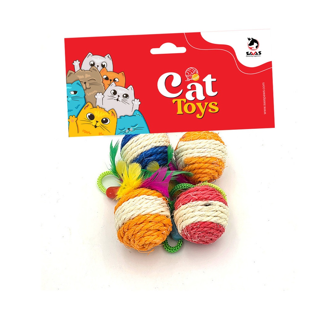 Saas Cat Sisal Ball 4 pcs 4 cm