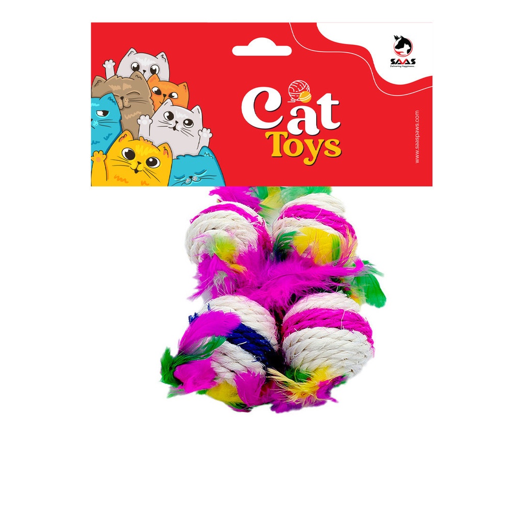 Saas Cat Sisal Ball 4 pcs 4.3 cm