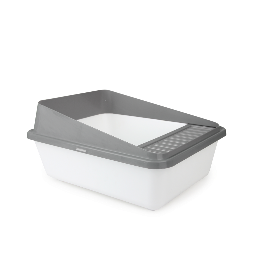 Go Fresh High Back Cat Litter Box Small Grey