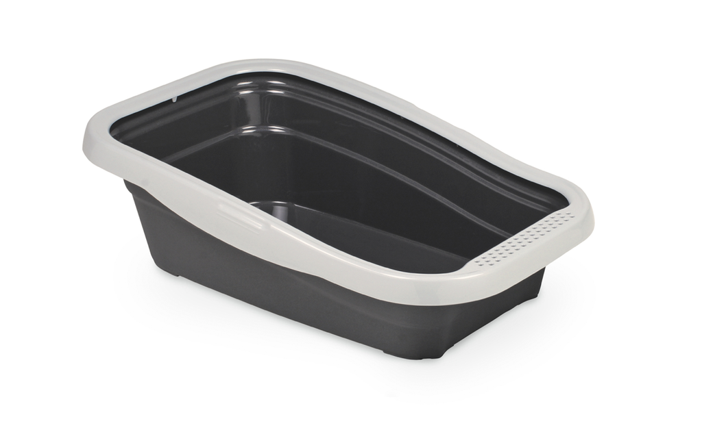 Nella Cat Litter Tray with Frame - 58 x 37.5 x 18 cm/ Grey