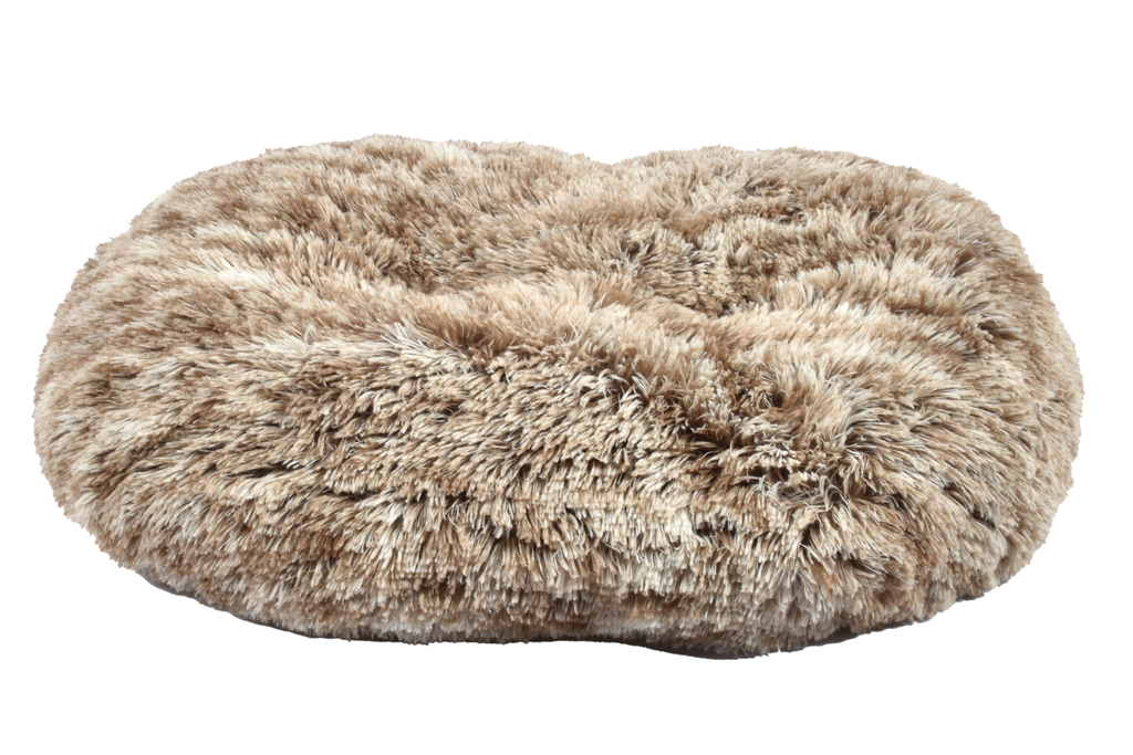 Oval Furry Cushion - Grey