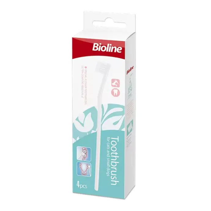  Bioline Toothbrush for Cat & Puppy Set 4 Pcs