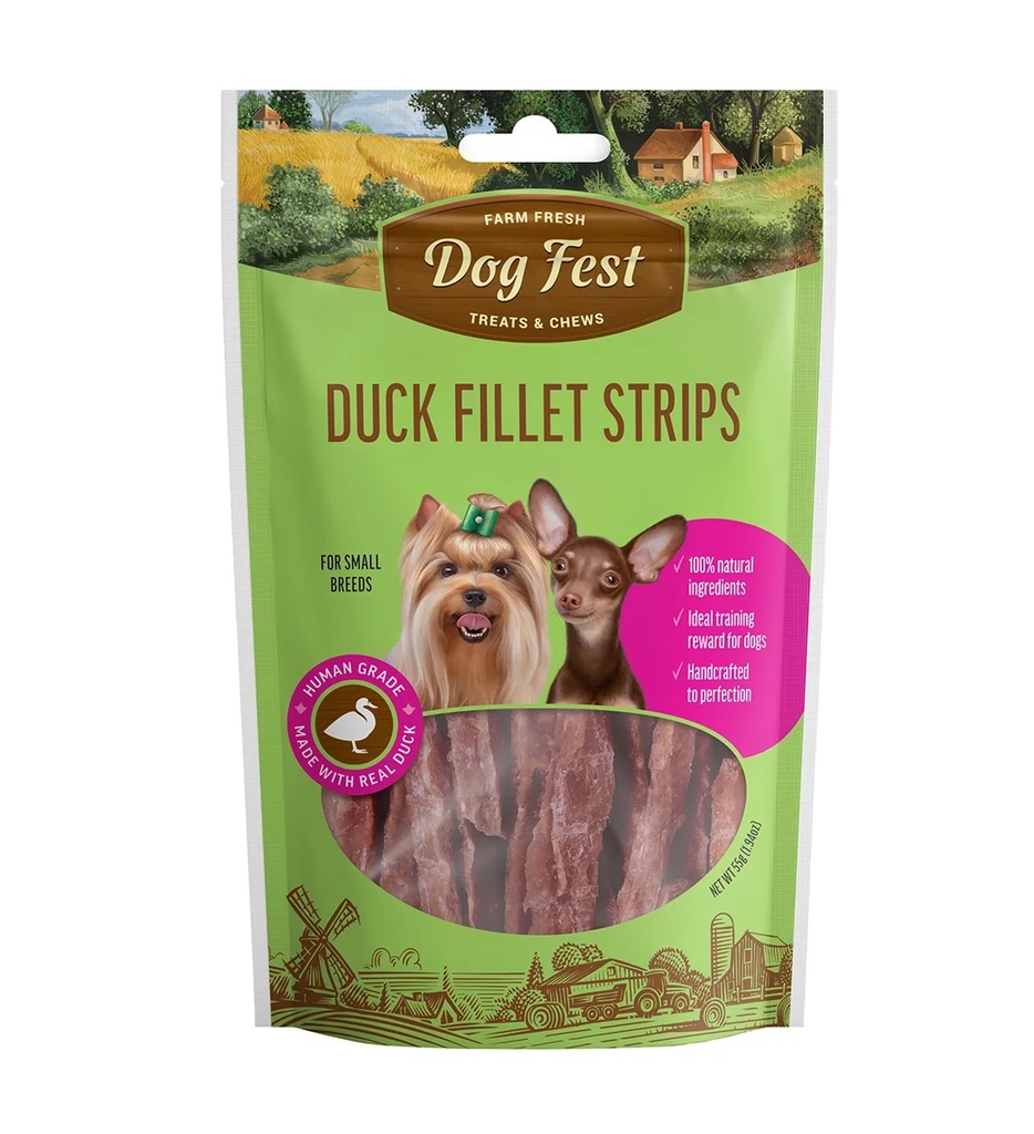 Dog Fest Duck Fillet Strips For Mini-Dogs - 55 g (1.94oz)