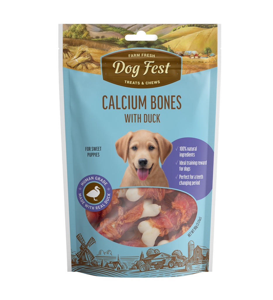 Dog Fest Calcium Bones With Duck For Puppies - 90 g (3.17oz)
