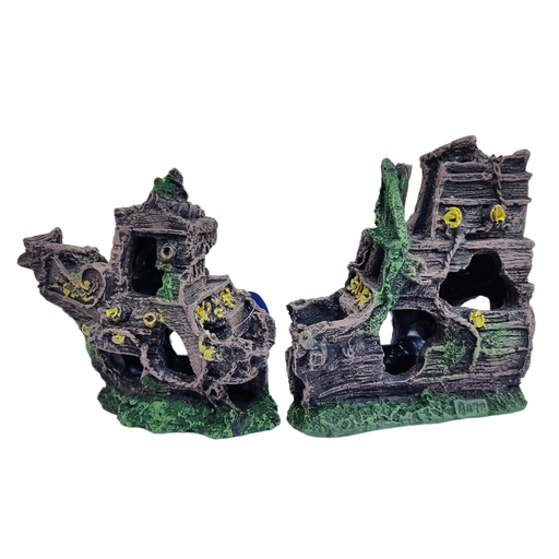 [0795154851584] Karis Twin Castle Aqua Decoration 35X11X17 cm