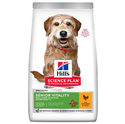 [052742024868] Hill's Science Plan Senior Vitality Small & Mini Mature Adult 7+ Dog Food with Chicken & Rice Dry - 1.5 kg