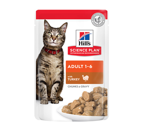 [052742210704] Hill's Science Plan Adult Wet Cat Food Turkey Pouches - 85 g