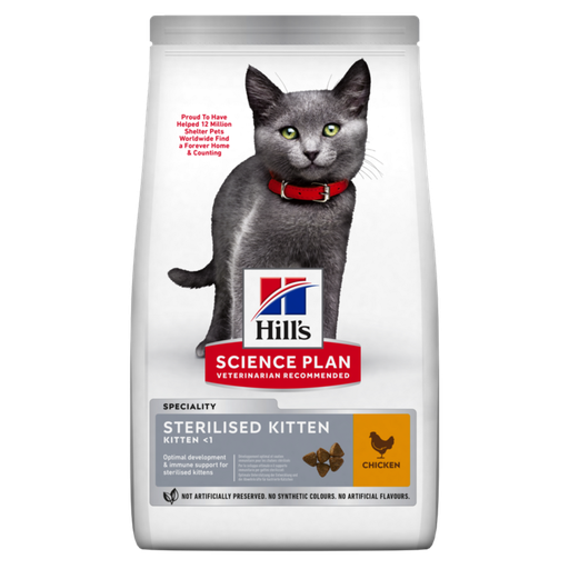 [052742053592] Hill's Science Plan Sterilised Kitten Food Chicken Dry - 1.5 kg