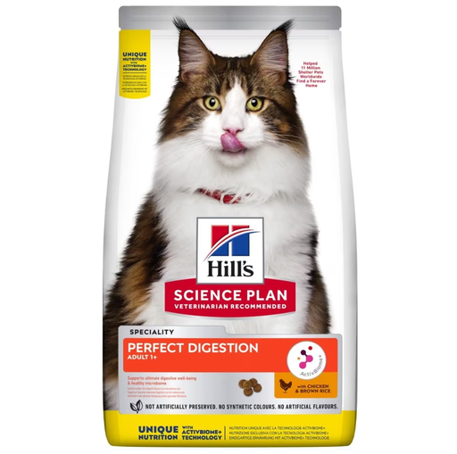 [052742043258] Hill's Science Plan Perfect Digestion Adult 1+ Cat Food with Chicken & Brown Rice Dry - 1.5 kg