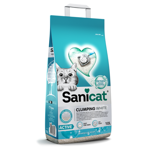[8411514806248] SANICAT CLUMPING WHITE ACTIVE - 10 L