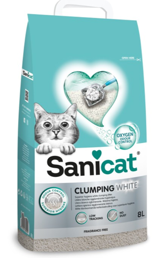 [8411514805555] Sanicat Clumping White Unscented - 8 L