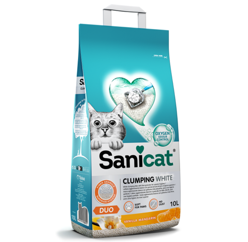[8411514806255] SANICAT CLUMPING WHITE DUO - 10 L