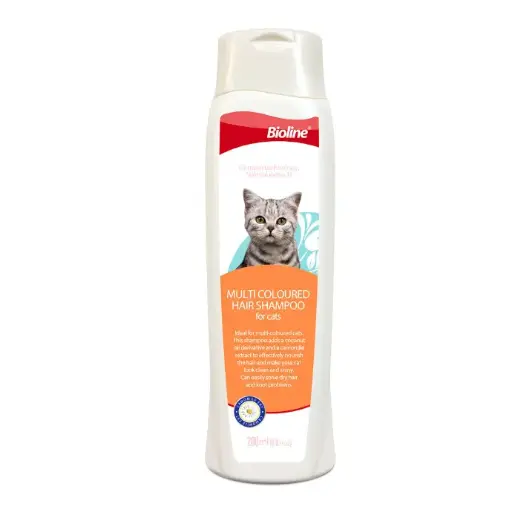 [6970117123876] Bioline Multi Coloured Hair Shampoo For Cats - 200 ml