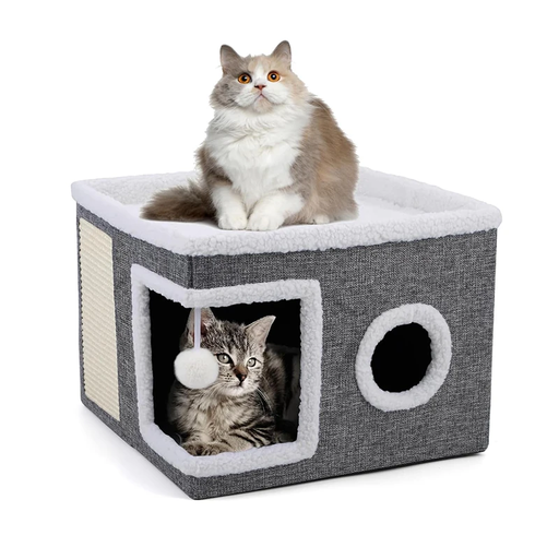 [6297222033990] Saas Sisal Hemp Cat House Bed 41*41*32