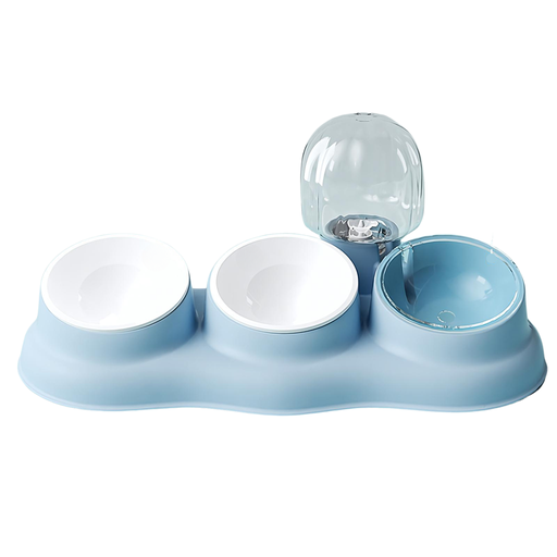 [0795154853366] Pado Tripple Bowl with Dispenser-Blue 43*13*23cm