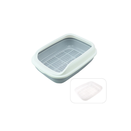 [6297222033761] Cats Semi-Closed Cat Litter Box With Filter Net 49*36*17 (Dark Gray)