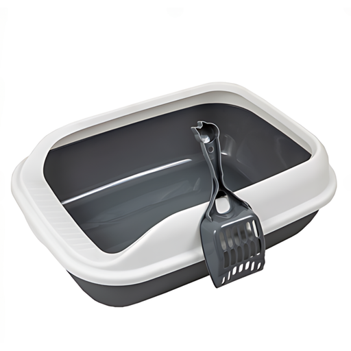 [0795154852772] Pado Cat Litter Tray Normal with Scoop 49x36x17cm-Black