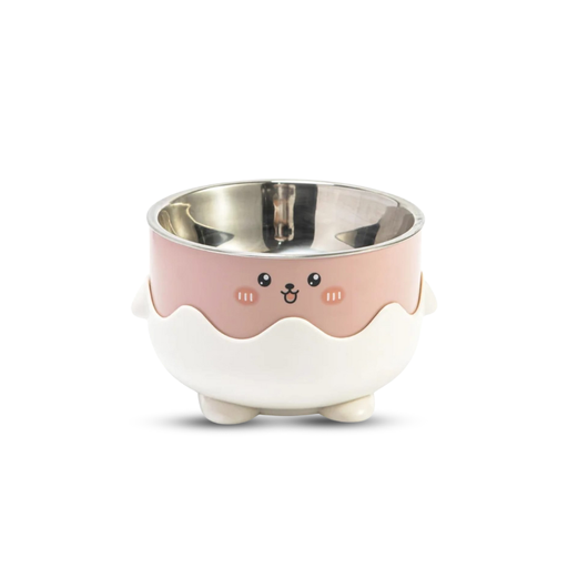 [6297222034195] Pet Single With Steel Bowls (Pink)