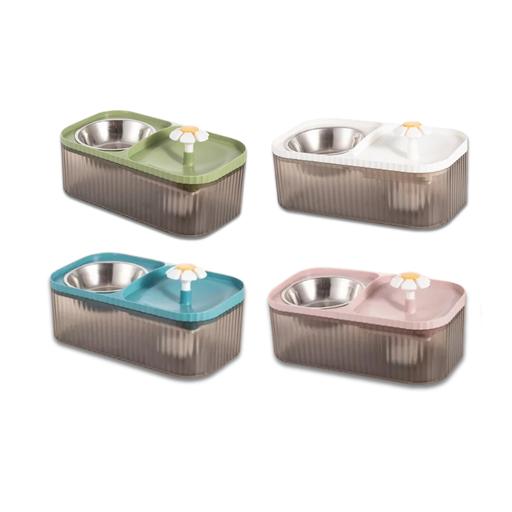 [6297222021485] Saas Cat Bowls With Water Fountain Feeder - 3 L