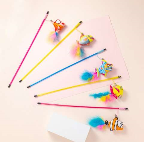 [6297222021522] Saas Cat Stick Toy with Fish