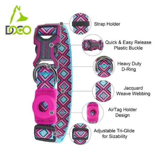DOCO® AirTag D-ring Collar 2.0 x 34-51cm (M)