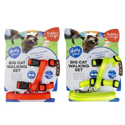 [5414365311100]  Duvo+ Big Cat Walking Set Reflective Uni 30-50cm / 12Mm - 125cm