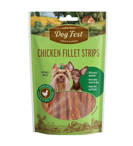 [6921499711502]  Dog Fest Chicken Fillet Strips For Mini-Dogs - 55 g (1.94oz)