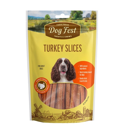 [6921959208931]  Dog Fest Turkey Slices For Adult Dogs - 90 g