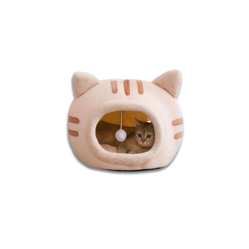 [6297222035246] Cat House Beds M 40*40*32 cm (Pink)