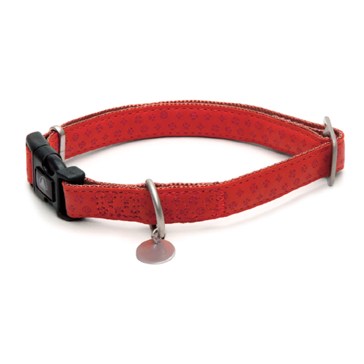 [8023222062979] Mylord Leatherette Adjustable Dog Collar 26-40 x 1.5 cm, Red