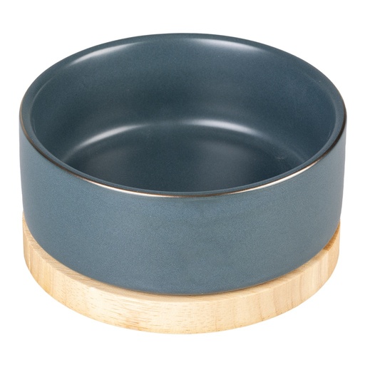 [5414365440305] Duvo+ Feeding Bowl Stone Timber 450ml - 12,5x12,5x6cm Blue