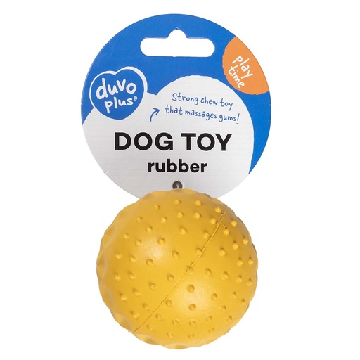 [5414365455217] Duvo+ Ball Griplay dental dot Yellow - Dog Toy 6x6x6cm