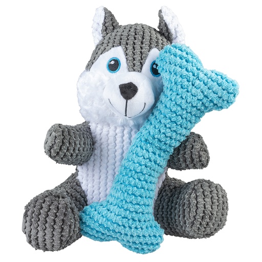 [5414365385842] Duvo+ Plush duo husky + bone Multicolour - Dog Toy 22x19x8cm